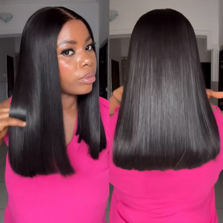 Blunt Cut Double Drawn Straight Glueless Wig Shoulder Length X Pre