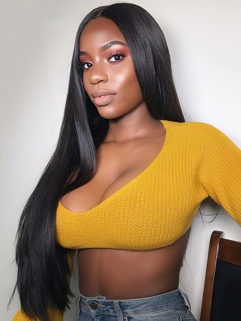 Invisi-String 360 Lace Front Wig Glueless Straight Hair Wigs With Bleached Knots