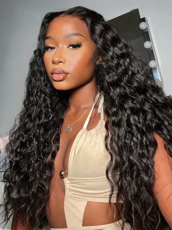 Beach Curly 8×6 HD Lace Glueless Pre-bleached Knots Human Hair Wig Vacation Style
