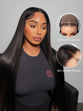 Skinlike 8×6 Real HD Lace Wig Straight Wear Go Glueless Wig 250% Density