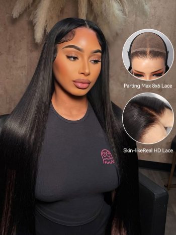 Skinlike 8×6 Real HD Lace Wig Straight Wear Go Glueless Wig 250% Density