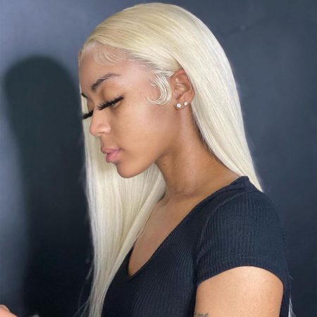 blonde straight frontal wig