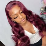 burgundy lace wig body wave