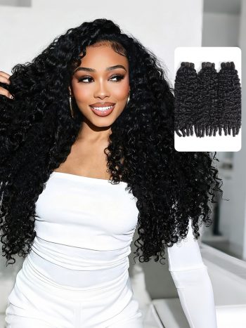 Burmese Curly Hair Weave 3/4 Bundles Raw Human Hair Quality with Spiral Curly Ends