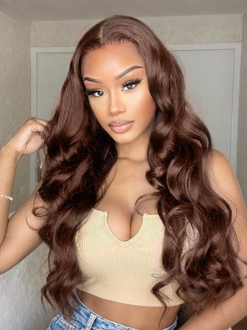 Glueless Brown Wig #4 Body Wave 6x5 13x4 HD Lace Frontal Wigs