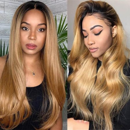 Mscoco Hair New Arrival 1B 27 Colored Lace Front Wig In Straight Or Body Wave