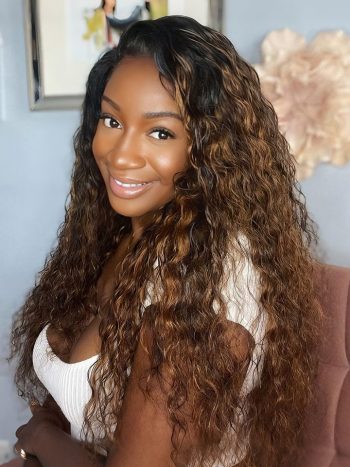 Water Wave Highlight Glueless Wigs 6x5 13x4 HD Lace Frontal Wigs