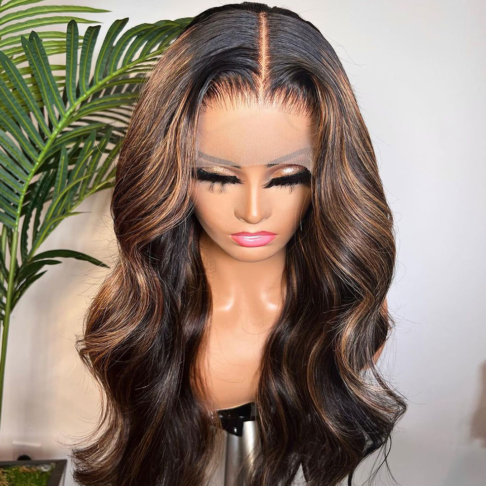 Mix Color Wig Human Hair Lace Front Wig