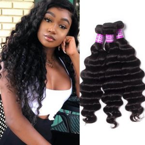 Peruvian Loose Deep Wave 3 Bundles Deals Virgin Hair Natural Color