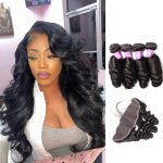 Loose Wave hair 4 Bundles With Lace Frontal
