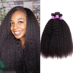 Brazilian Kinky Straight 3 Bundles Brazilian Virgin Human Hair