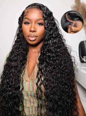 13×6 Full Frontal HD Lace Water Wave Drawstring Glueless Wig Pre Everything