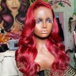 red lace front wig