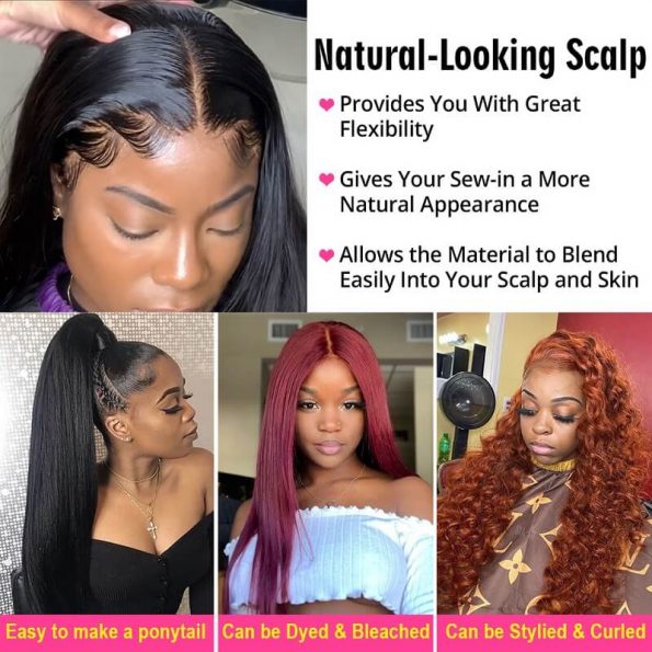 PrePlucked Natural Hairline Free Part 360 Lace Wigs