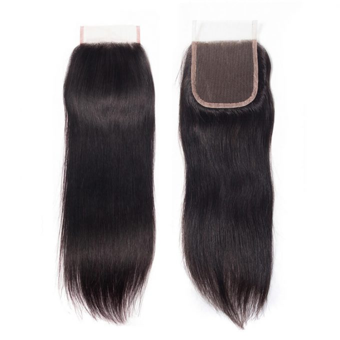 straight 5x5 lace closure natural black