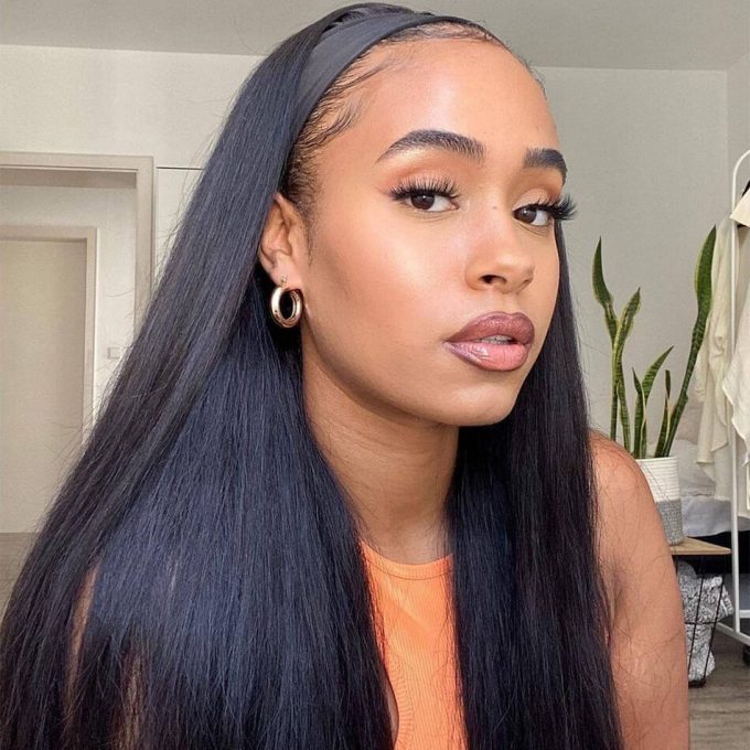 headband wig long straight hair