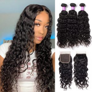 Water Wave hair Bundles with closure