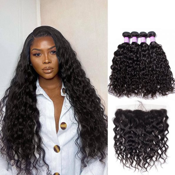 water wave 4 bundles with frontal