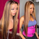 Dark Brown Wig With Honey Blonde Mix Color