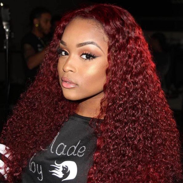 Burgundy Curly Lace Frontal Wig