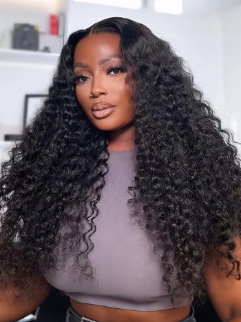 Deep Wave Pull Go Drawstring Glueless 6×5 13×6 HD Lace Human Hair Wig