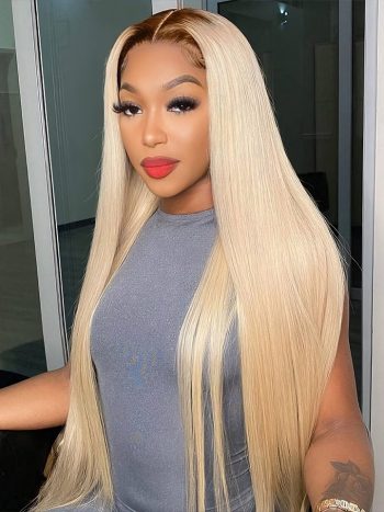 Ombre Blonde 13x4 Lace Front Wig Straight And Body Wave Human Hair Wig