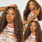 Human Hair Deep Wave Highlight Color 5x5 13x4 Lace Front Wigs