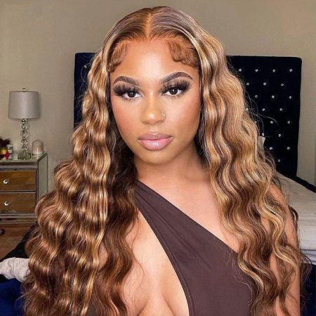 Highlight Honey Blonde Loose Deep Hair 6x5 13x4 HD Lace Wigs 180% Density