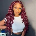 Burgundy Loose Deep Wave For New Looking