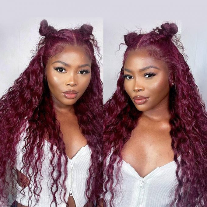 Water Wave Lace Front Wig With 180% Density