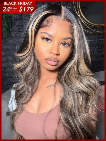 Body Wave Balayage Highlight Human Hair 6x5 13x4 Glueless Wigs HD Lace Front Wigs
