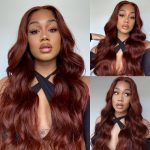 Body Wave 5×5 13×4 HD Lace Front Wig Reddish Brown Color Human Hair Wig