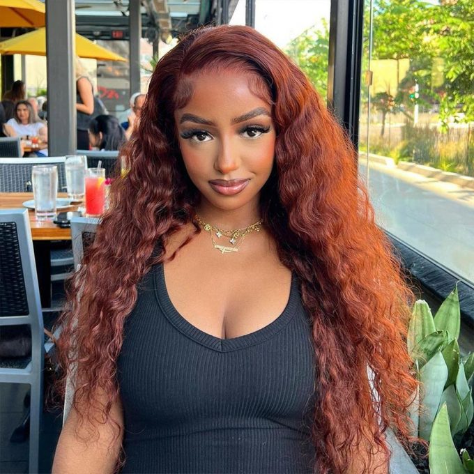 Reddish Brown Color Wig For A New Looking With Pre Plucked Natural Hairline