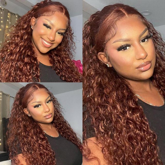 5x5 13x4 Lace Reddish Brown Colored Wigs 180% Density