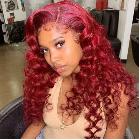 Pre Plucked 5×5 13×4 Lace Frontal Wigs 180 Density In Loose Deep Wave Hairstyle