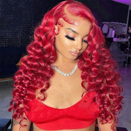 Glueless Red Wig 6x5 13x4 HD Frontal Wigs Loose Deep Human Hair Wig