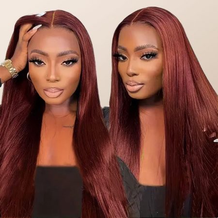 Reddish Brown Straight Hair 6x5 13x4 Glueless HD Lace Wig 180% Density