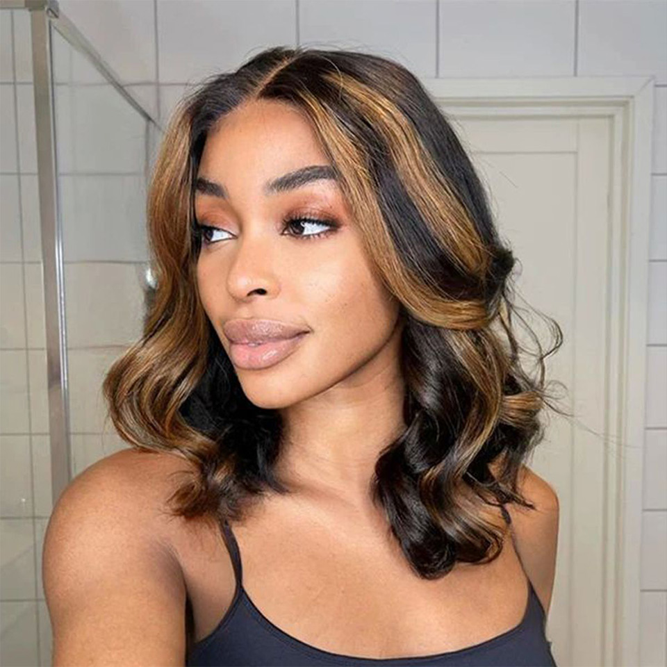 Highlight 1B/30 Lace Front Wig Barrel Curls Hair