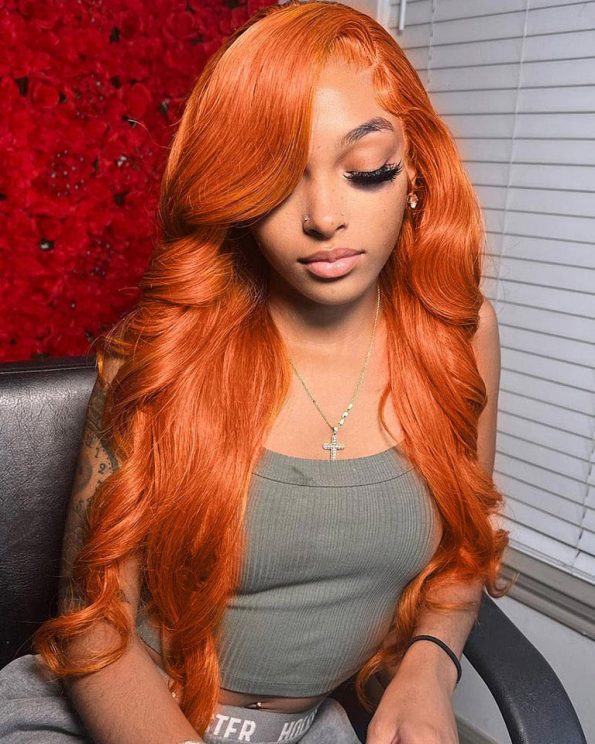 How to put on a ginger lace front wig step by step.