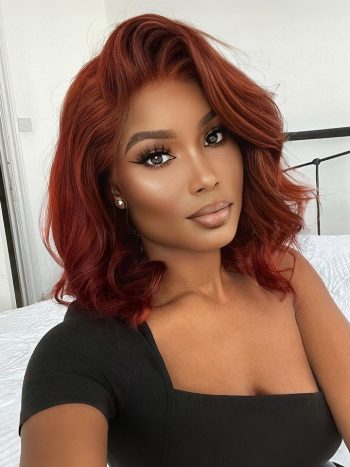 Reddish Brown Loose Body Wave Wig Glueless Short Wigs 6x5 13x4 HD Lace Wig