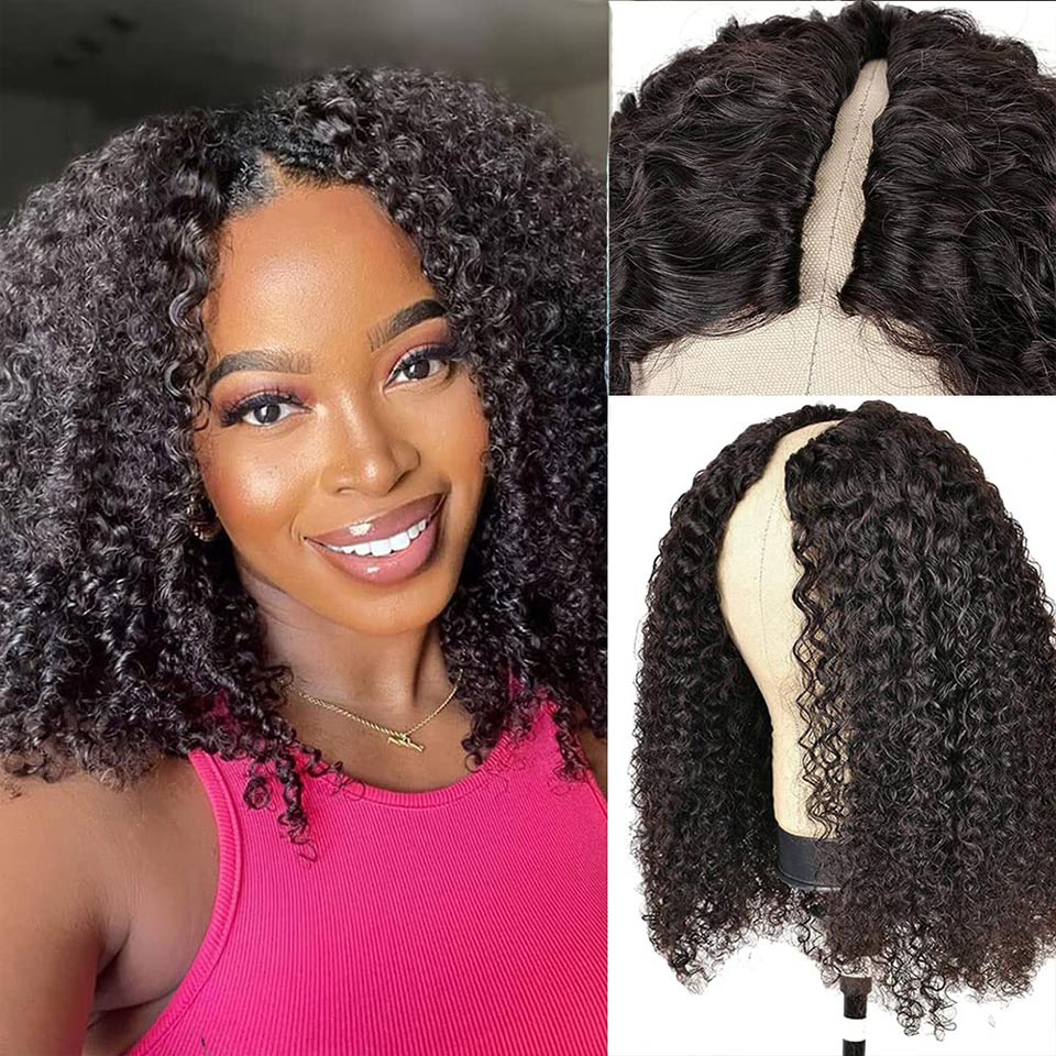 Deep Wave And Curly V Part Bob Wigs Human Hair Wig Quick Install Style Wigs