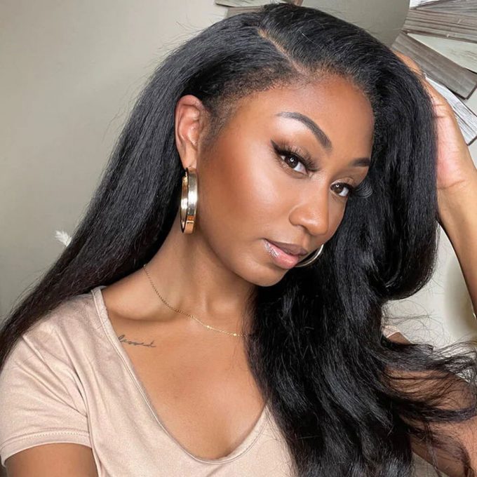 4C Edges Hairline Wig Kinky Straight