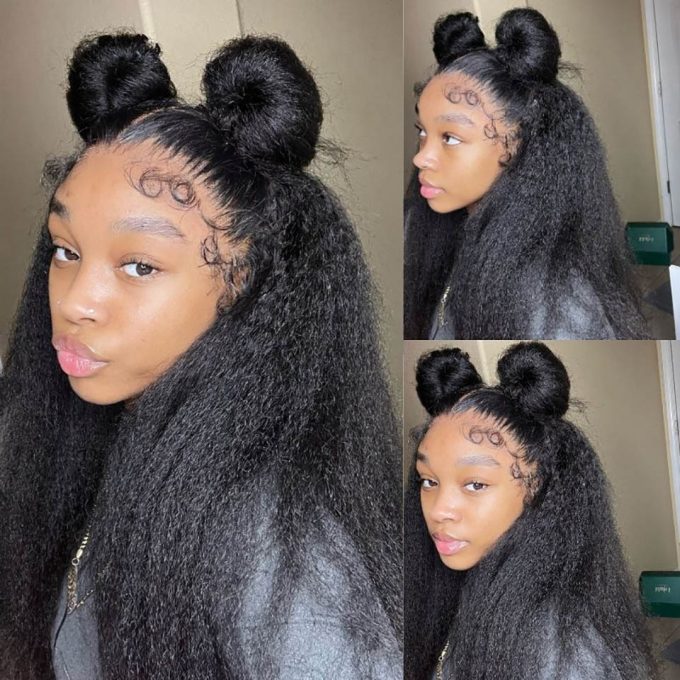 Kinky Straight Glueless Wig 5x5 13x4 HD Lace Wig