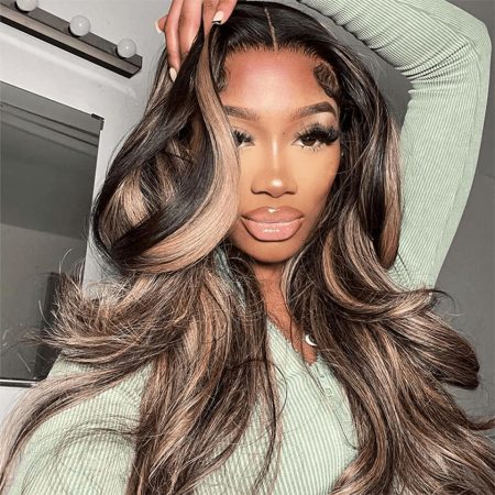 Wear And Go Balayage Highlight Color Glueless Wig Pre Cut 6x5 HD Lace Wig
