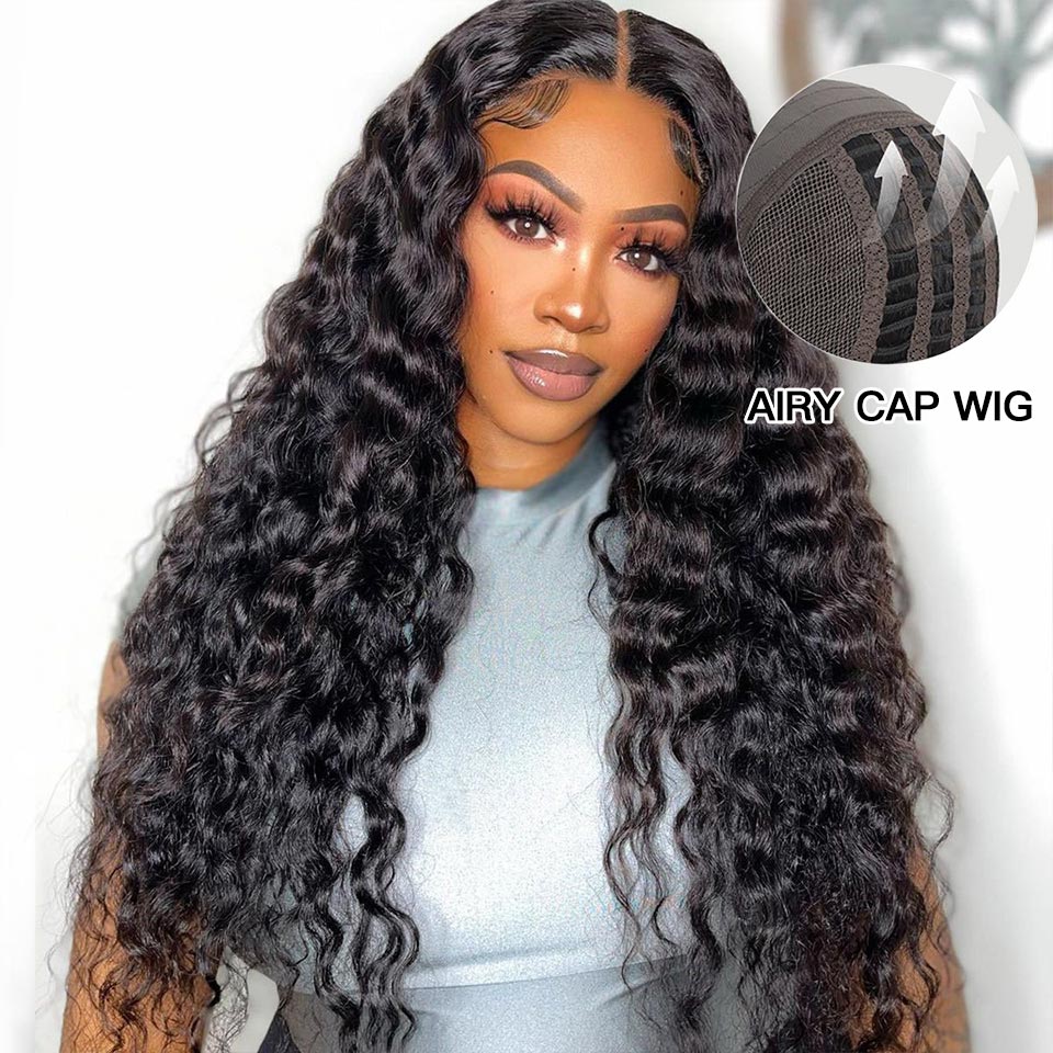 Breathable Airy Cap Glueless Wig Loose Deep Wave 5x6 13x5 HD Lace Wig