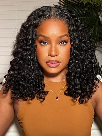 Bouncy Water Wave V Part Wig 180% Density Quick Install Wig