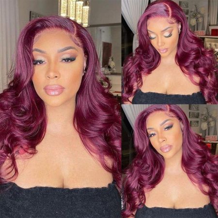 Clearance Sale | 99J Burgundy Color 5×5 Straight And Body Wave Wig 150% Density