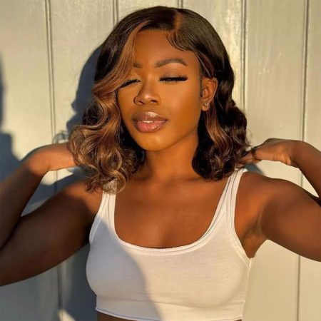 Highlight Loose Wave 6×5 Pre-cut HD Lace Bob Wig Bleached Knots Glueless Wear Go Wig