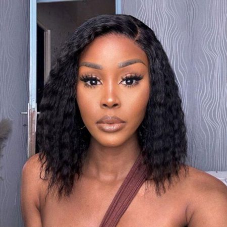 Pre-bleached Knots Wear Go Bohemian Curly 6×5 Pre Cut HD Lace Bob Wig Glueless Wigs