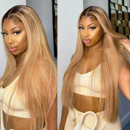 Ombre Honey Blonde Wear Go Glueless Straight And Body Wave 6×5 HD Lace Wig